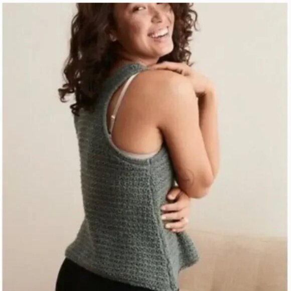 Aerie Green Crochet Tank Top Size Small - Picture 3 of 9